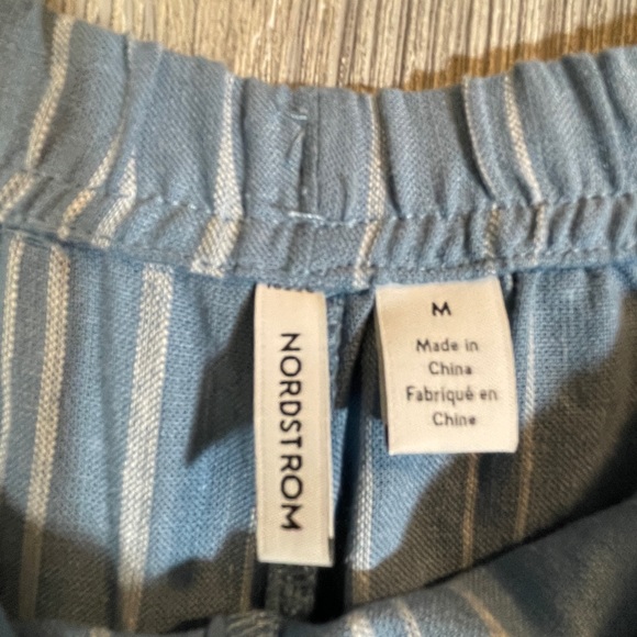 Nordstrom linen rayon blend striped pants size medium - Picture 2 of 5